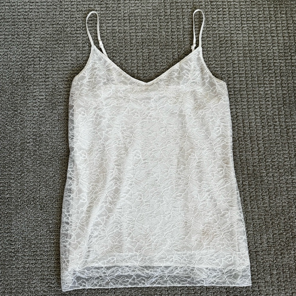 Lace cream tank top by Banana Republic
